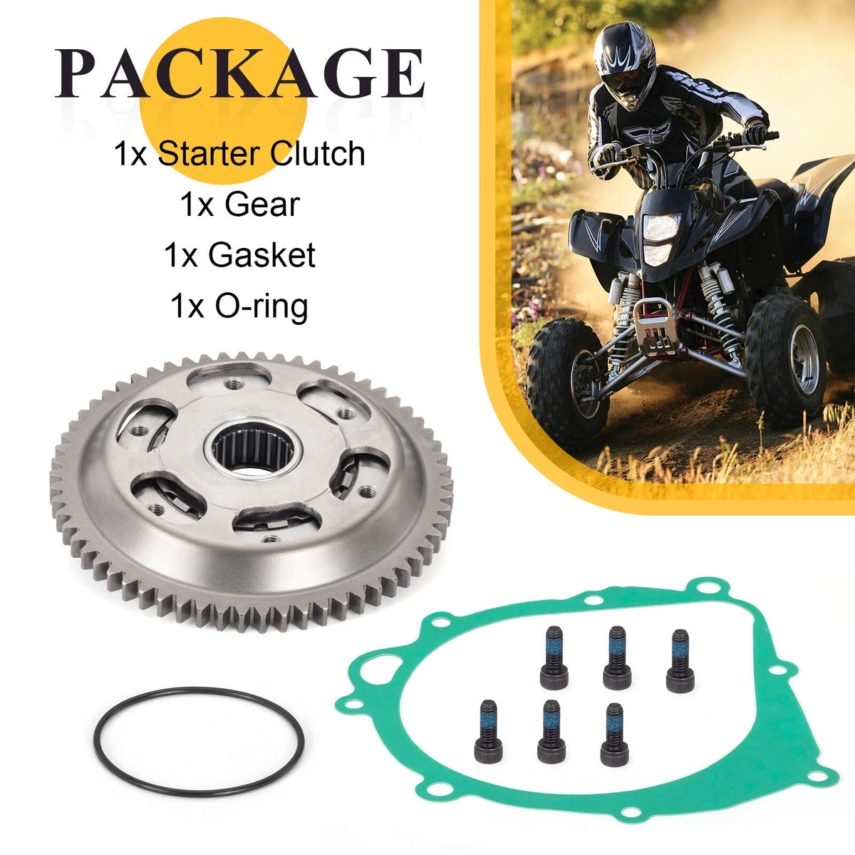 Starter Clutch Gear Gasket Kit for Suzuki LT-Z400 LTZ400 Z400 (2003–2014)
