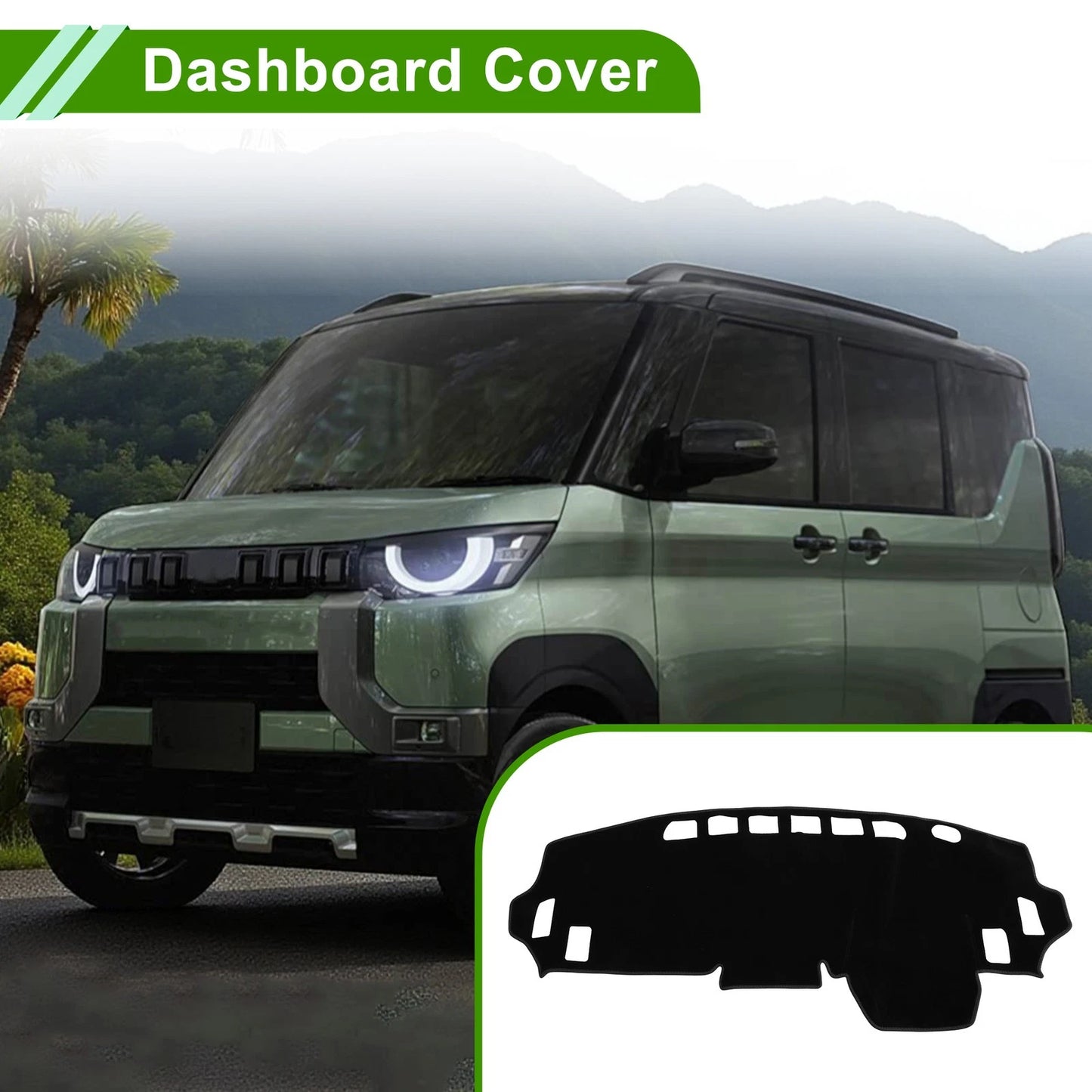 Dashboard Cover Black Polyester for Mitsubishi Delica B34A B35A B37A B38A