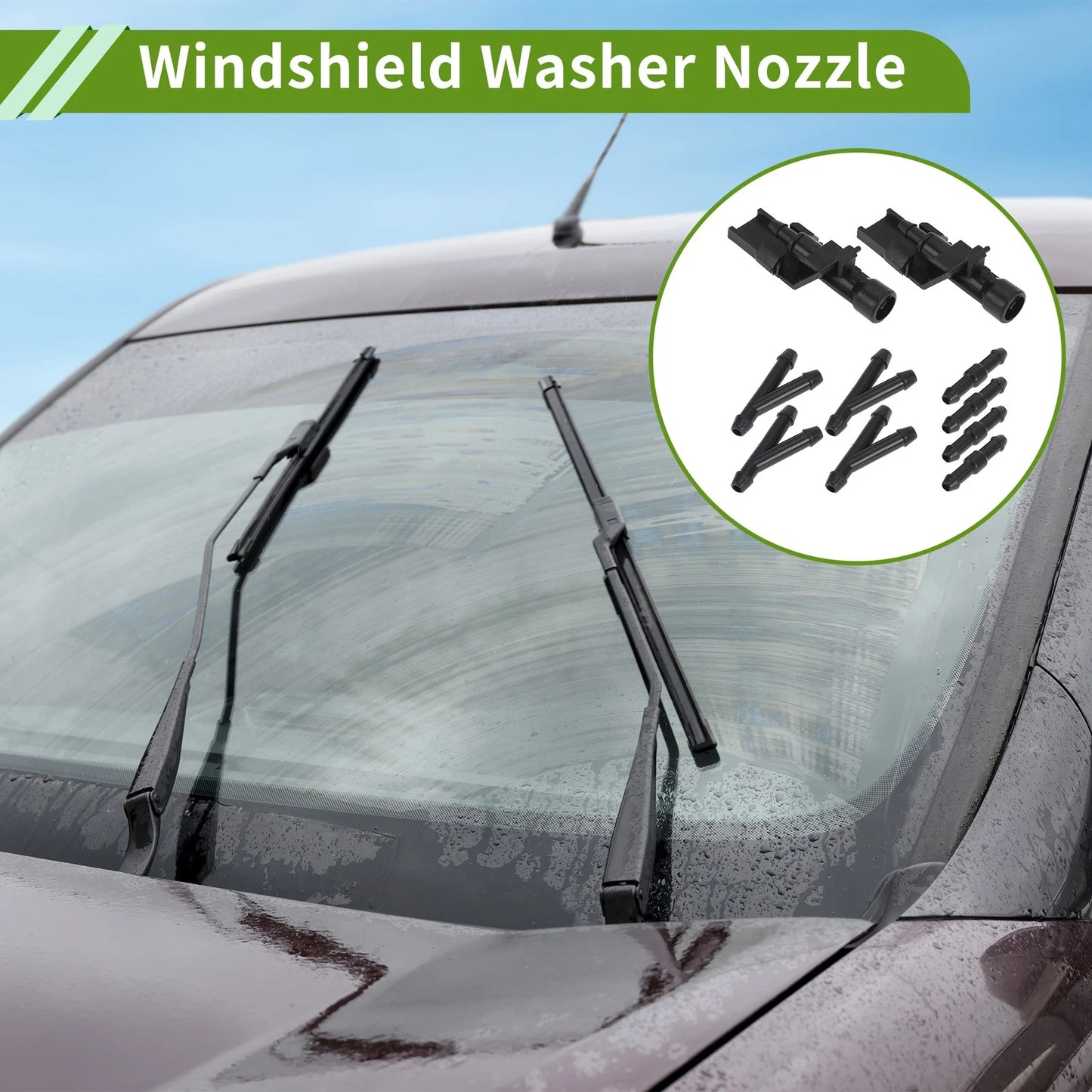 Windshield Washer Nozzle & Hose Connector for Honda (2016-2023)