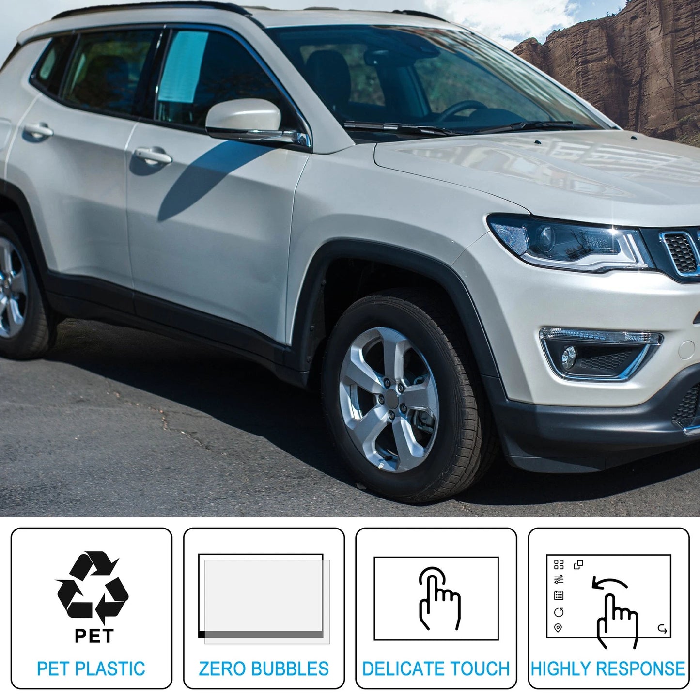 8.4" Tempered Glass Navigation Screen Protector for Jeep Compass (2021-2023)