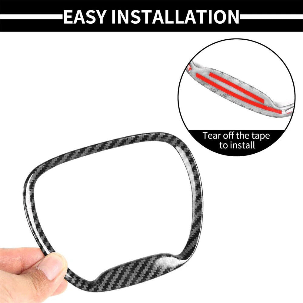 Carbon Fiber Steering Wheel Cover Trim for Dodge Challenger Durango (2015-2020)
