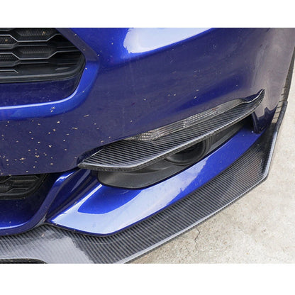 Carbon Fiber Style Front Fog lamp Light Brow Eyelids Trim For Mustang 2015-2018