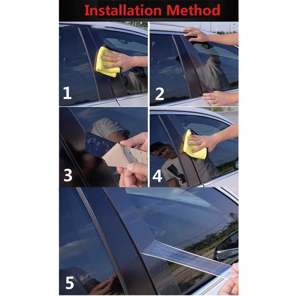 6 x Exterior Door Window B Pillar Post Cover Trim for Audi Q5 (2012-2017)