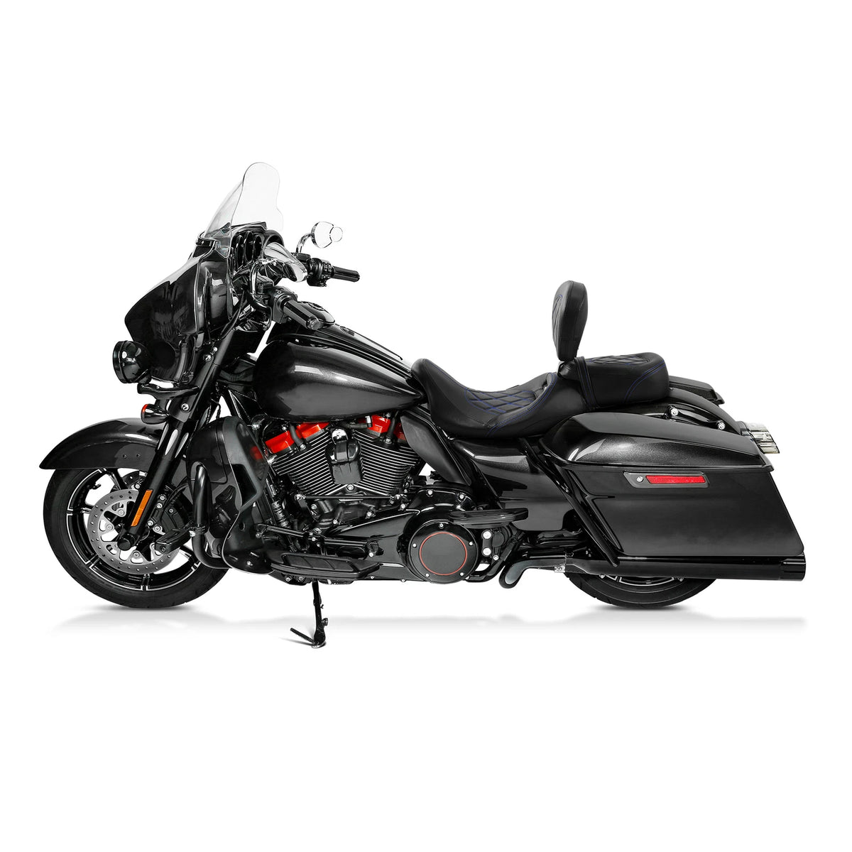 Black Driver Backrest Pad for Harley Touring CVO Road Street Glide (2009-2023)