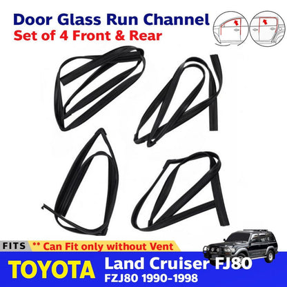 For Toyota Land Cruiser FJ80 1990-98 Window Glass Run Channel Front Rear Set 4