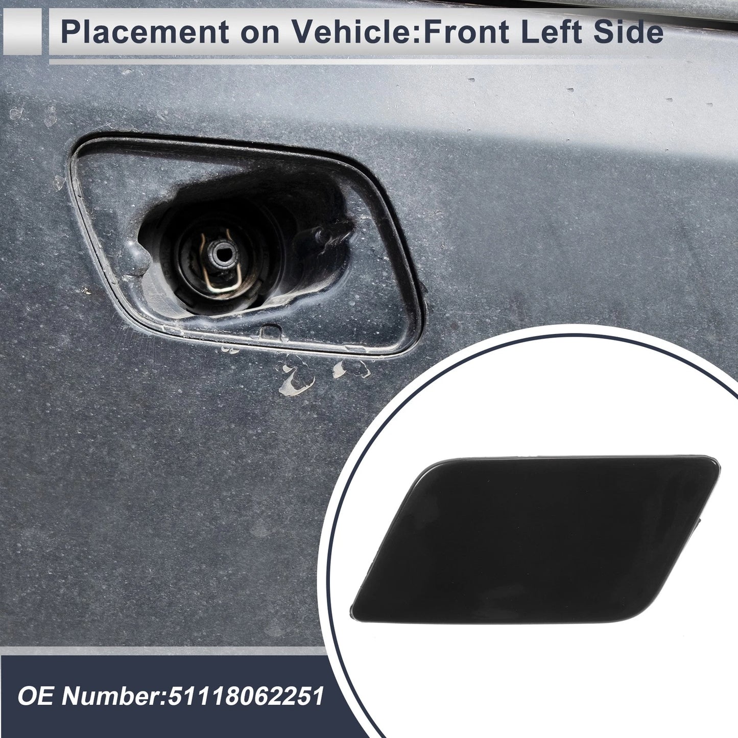 Front Left Washer Nozzle Cover for BMW 335i GT xDrive (2012-2015)