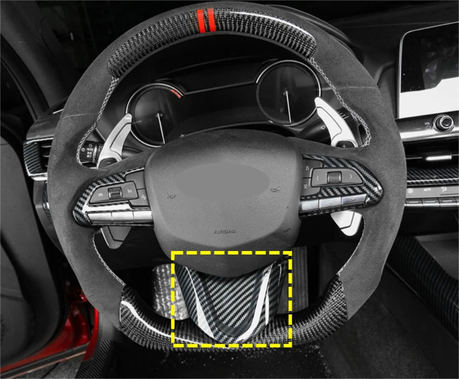 U Shape Steering Wheel Cover Trim for Cadillac CT4 ATS 2020-2023 Carbon Fiber