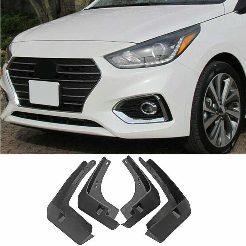 4 x Mud Fender Flaps Splash Guards for Hyundai Accent (2018–2021)