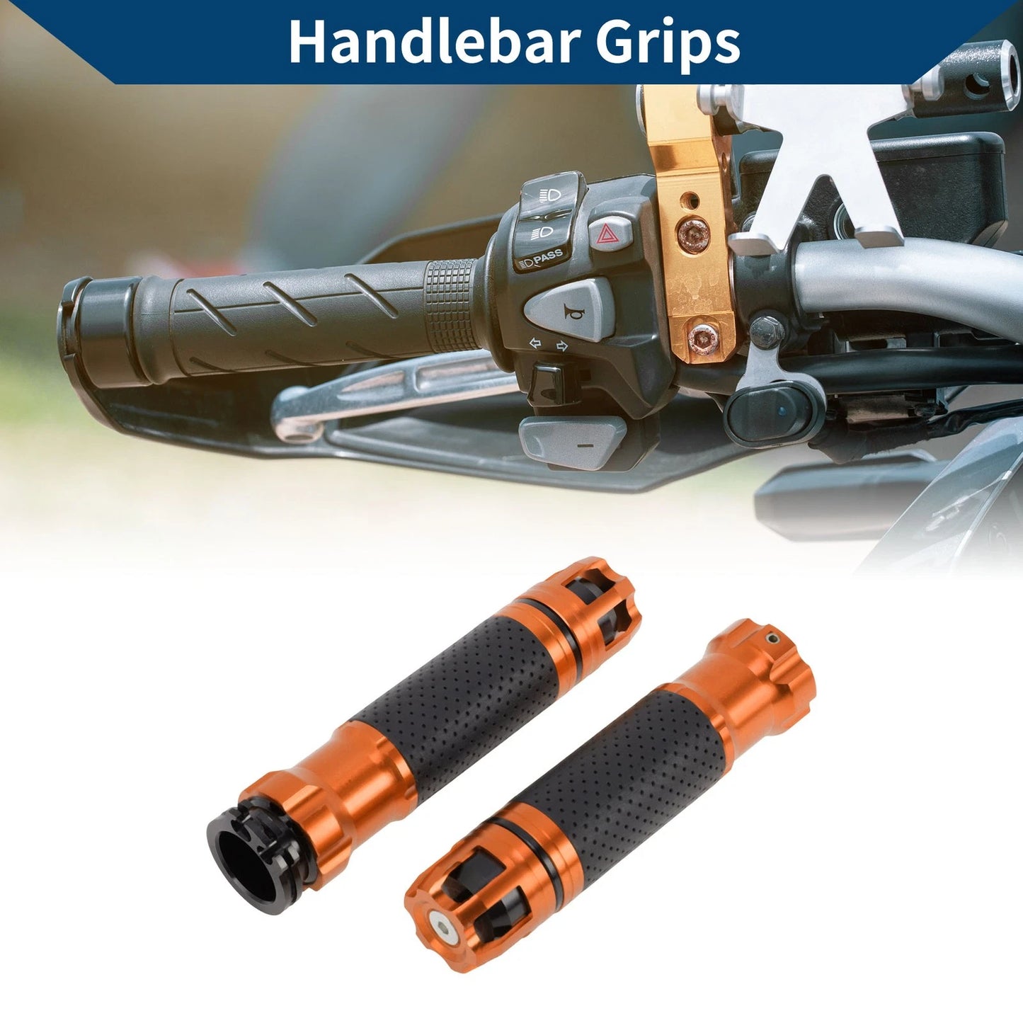 Grips / 23 x 23 mm / Motorcycle Hand Grips Cover Aluminum Alloy Orange