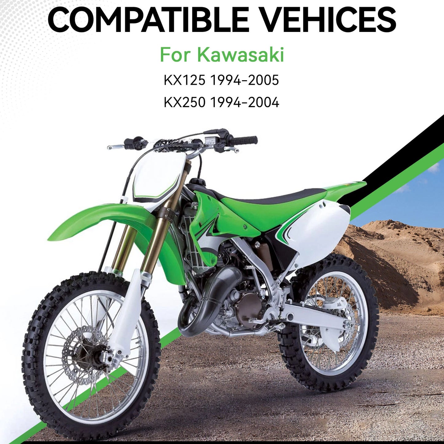 2pcs Green Radiator Guards for Kawasaki KX125/KX250 (14037-1310/14037-1179)
