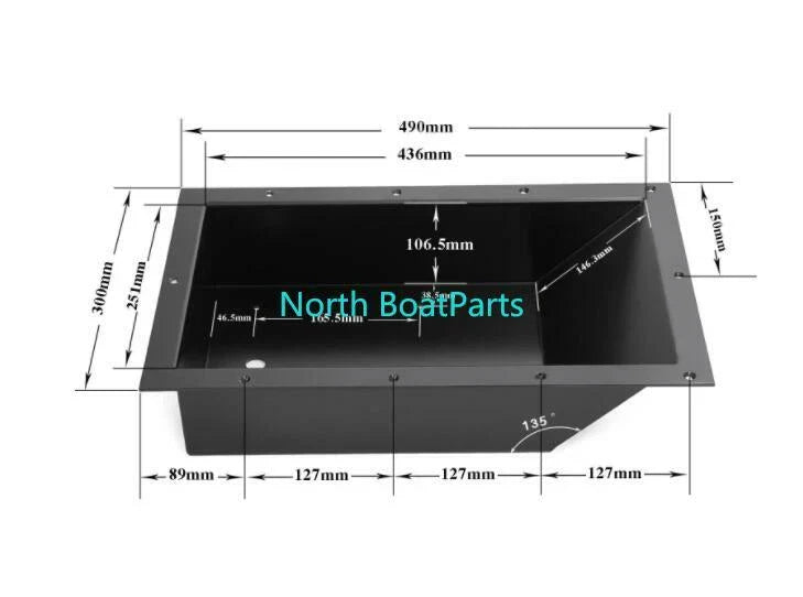 Recessed Boat Trolling Motor Pan, Aluminum Foot Pedal Control Tray