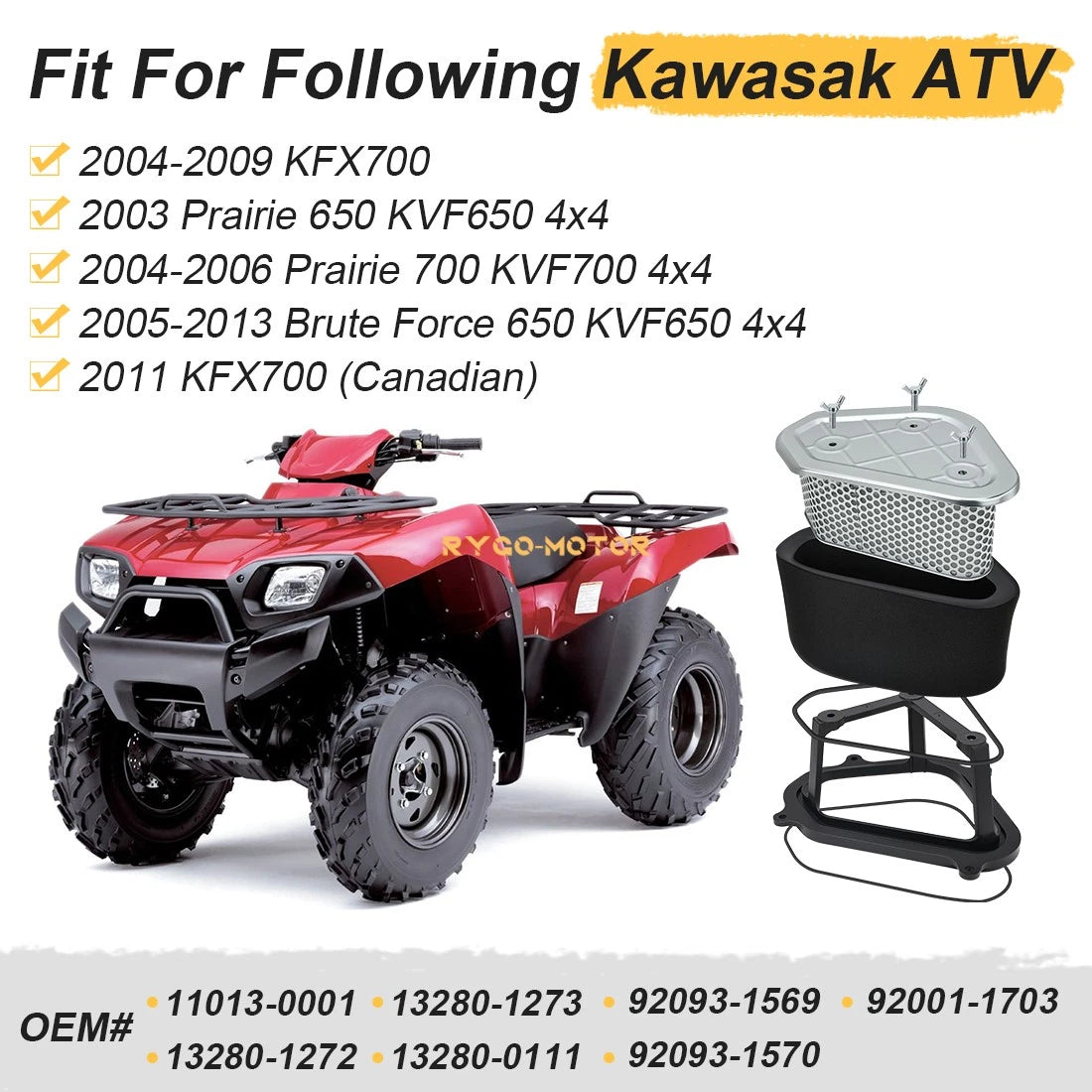 Air Filter & Cage Holder Bolt for Kawasaki Prairie 700 KVF700 (2004–2006)