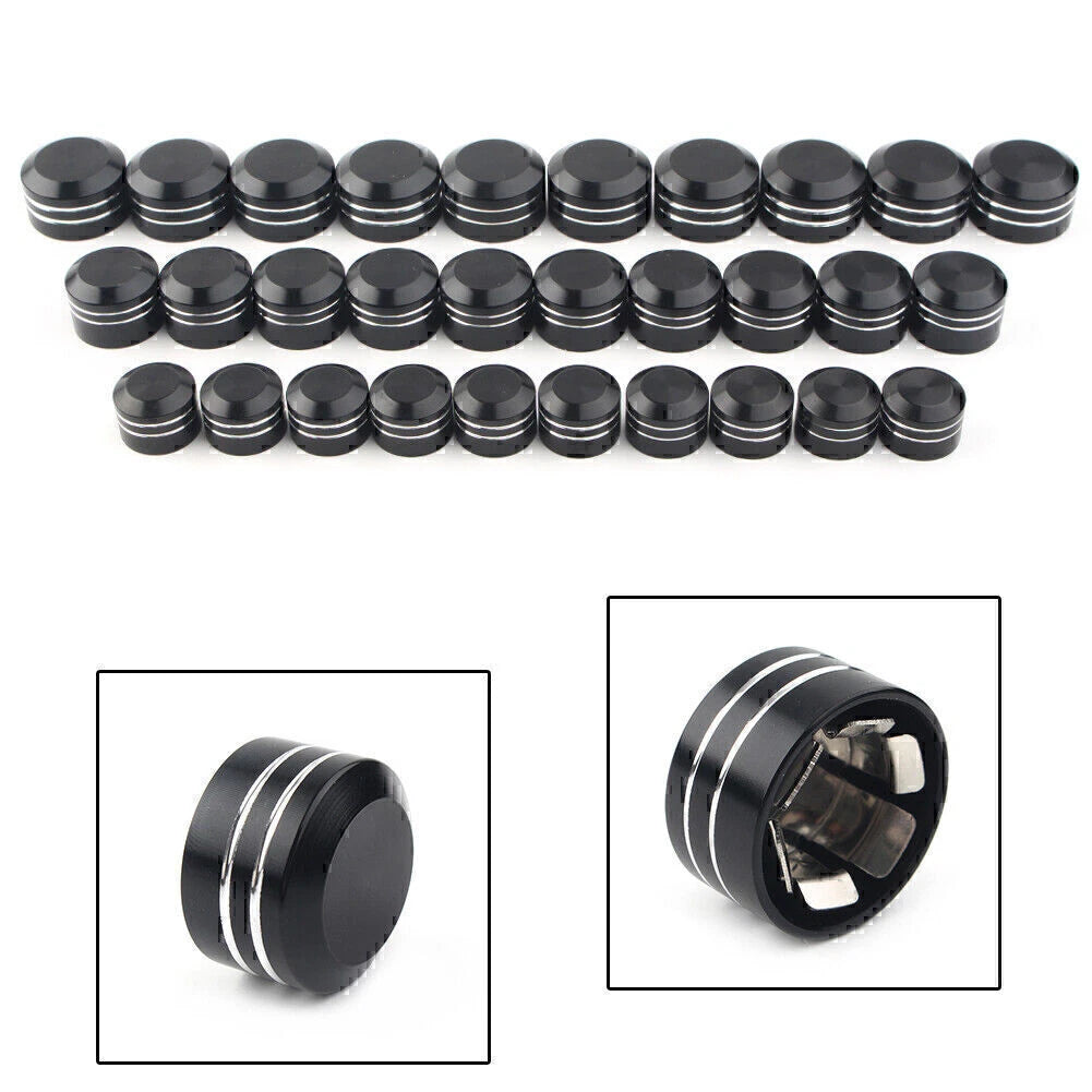 11mm Black CNC Inner Motor Bolt Topper Caps for Harley
