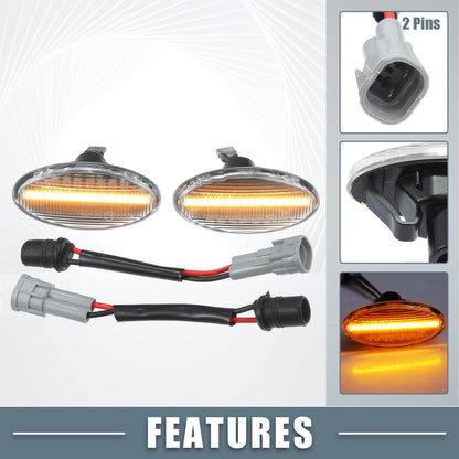 LED Side Marker Amber Light for Mazda 3 (2004-2009) - Clear Lens 1 Pair