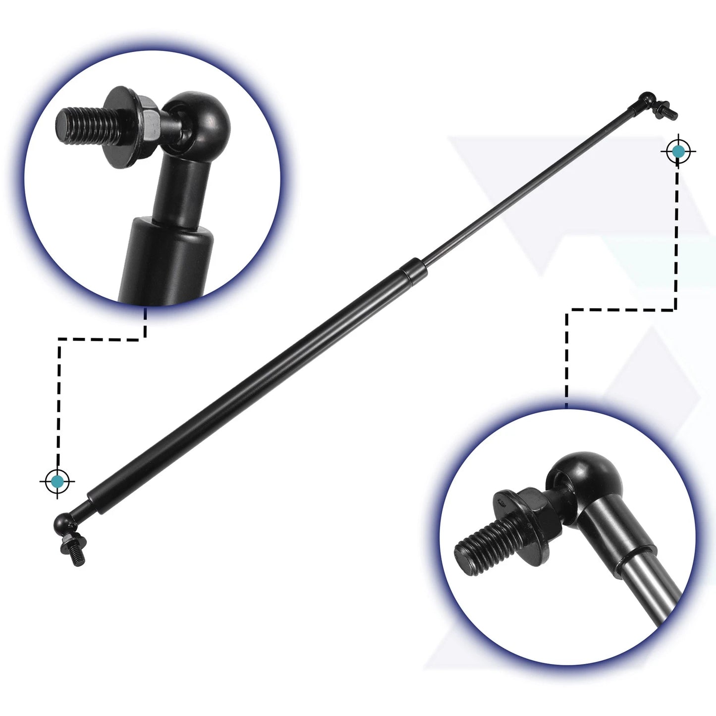 Front Hood Lift Supports for Toyota Hilux SR5 (2015-2019) Black