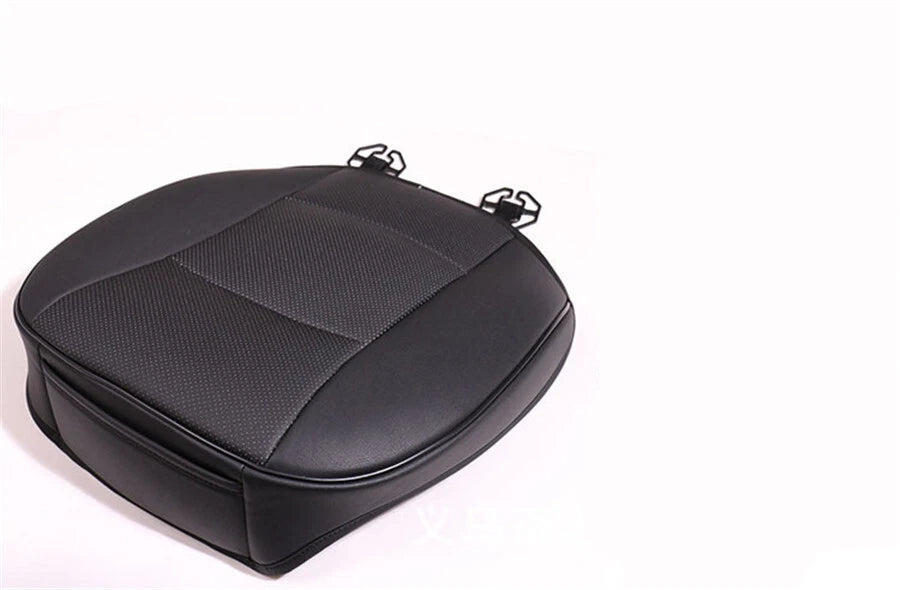 Black PU Leather Front Seat Cushion Pad Cover for Sedan Driver