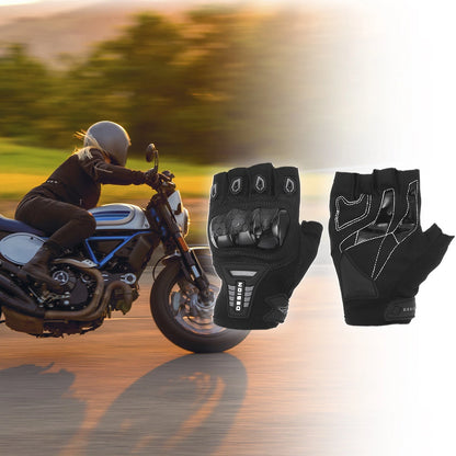 Pair Motorcycle Gloves Spring Summer Breathable Smartphone Touch M Black TPU