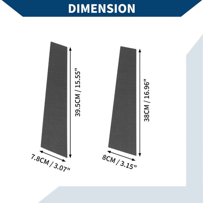 4 x Door Pillar Window Trim for Acura TL (2009 - 2014) CF Pattern Black
