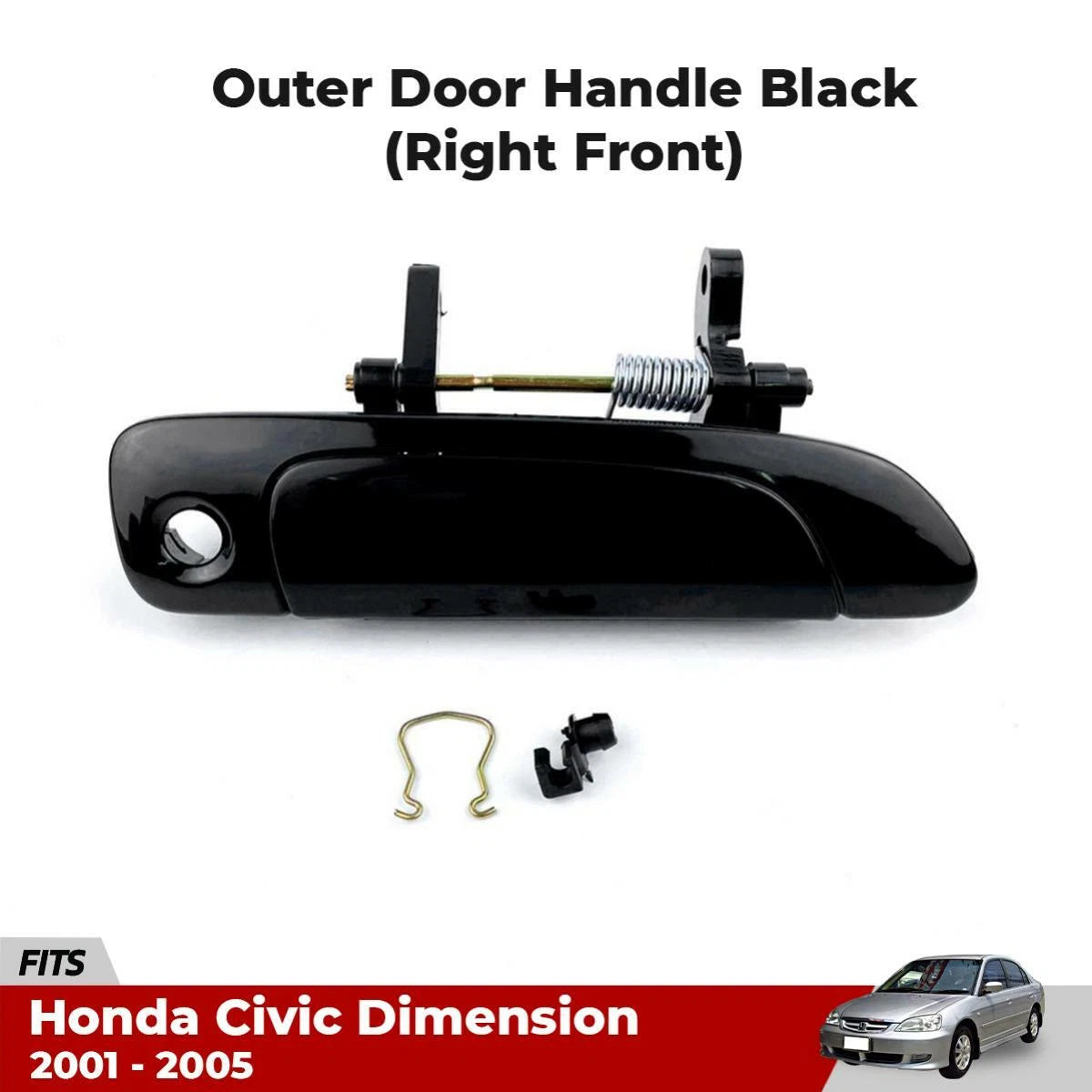 Right Front Outer Door Handle Black Fits Honda Civic Dimension EU EP ES EM 01-05