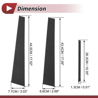 6 Pcs Door Pillar Window Trim for Lexus ES (1997-2001) Carbon Fiber Black