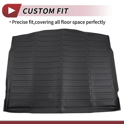 Cargo Liner Rear Trunk Mat for Ford Escape (2020-2024) Long Grid Pattern Black