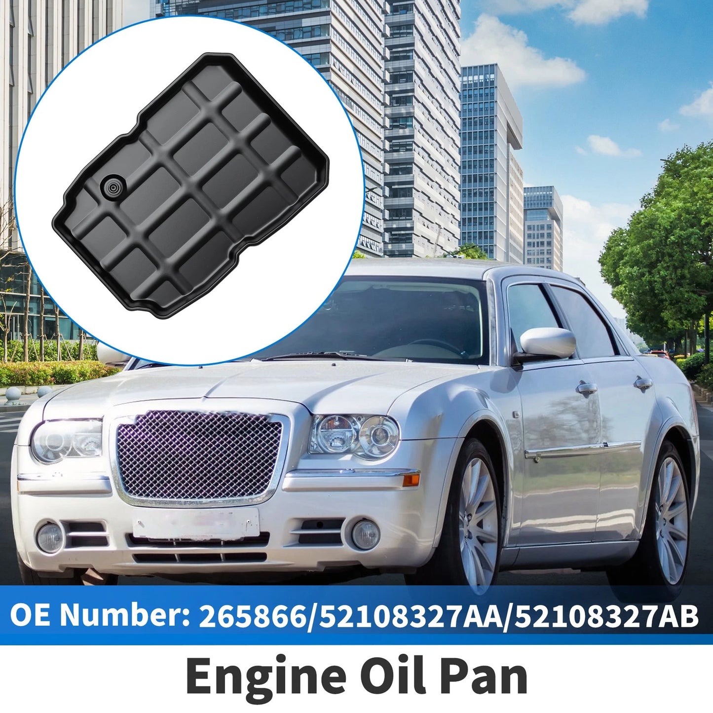 Engine Oil Pan 1 Pc for Chrysler 300 (2005 - 2014) Steel Black