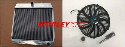 3 Row Radiator + Fan for Chevy Bel Air 4.3L 4.6L V8 (1955-1957)