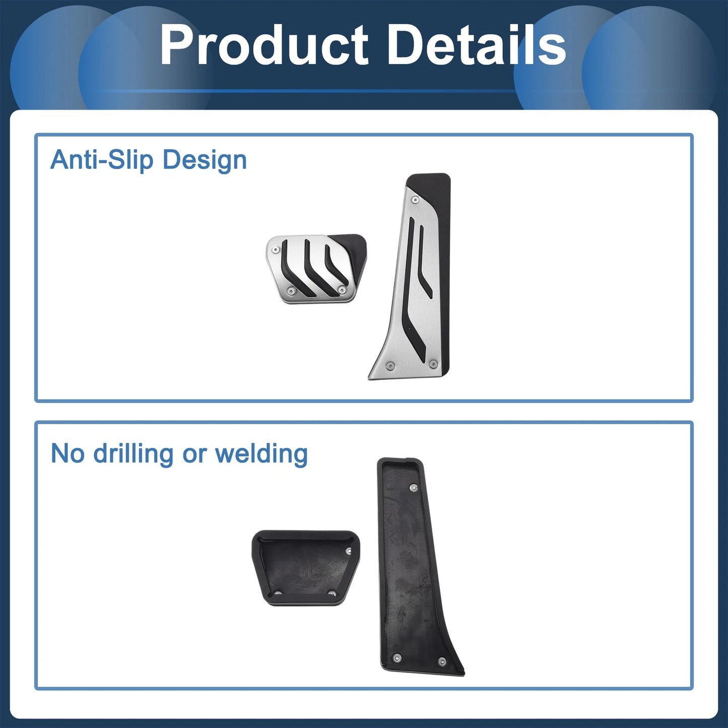 2 x Automatic Foot Accelerator Pedal Covers for BMW 5 Series E60 E61 (2004-2010)