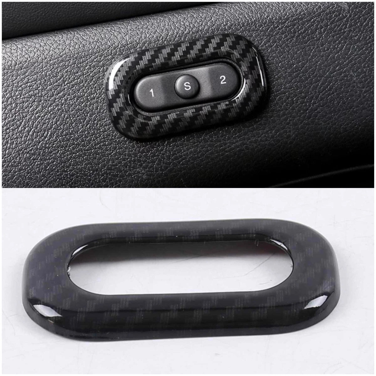 Carbon Fiber Seat Adjust Button Lid Cover Trim for Jeep Grand Cherokee (2014-2021)