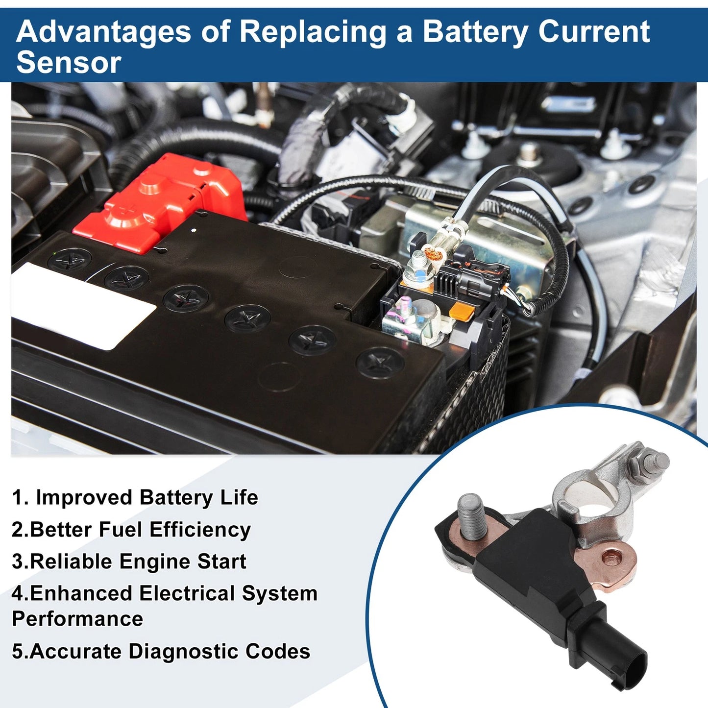 Battery Current Sensor for JEEP WRANGLER (2011-2020) 1 x Pc