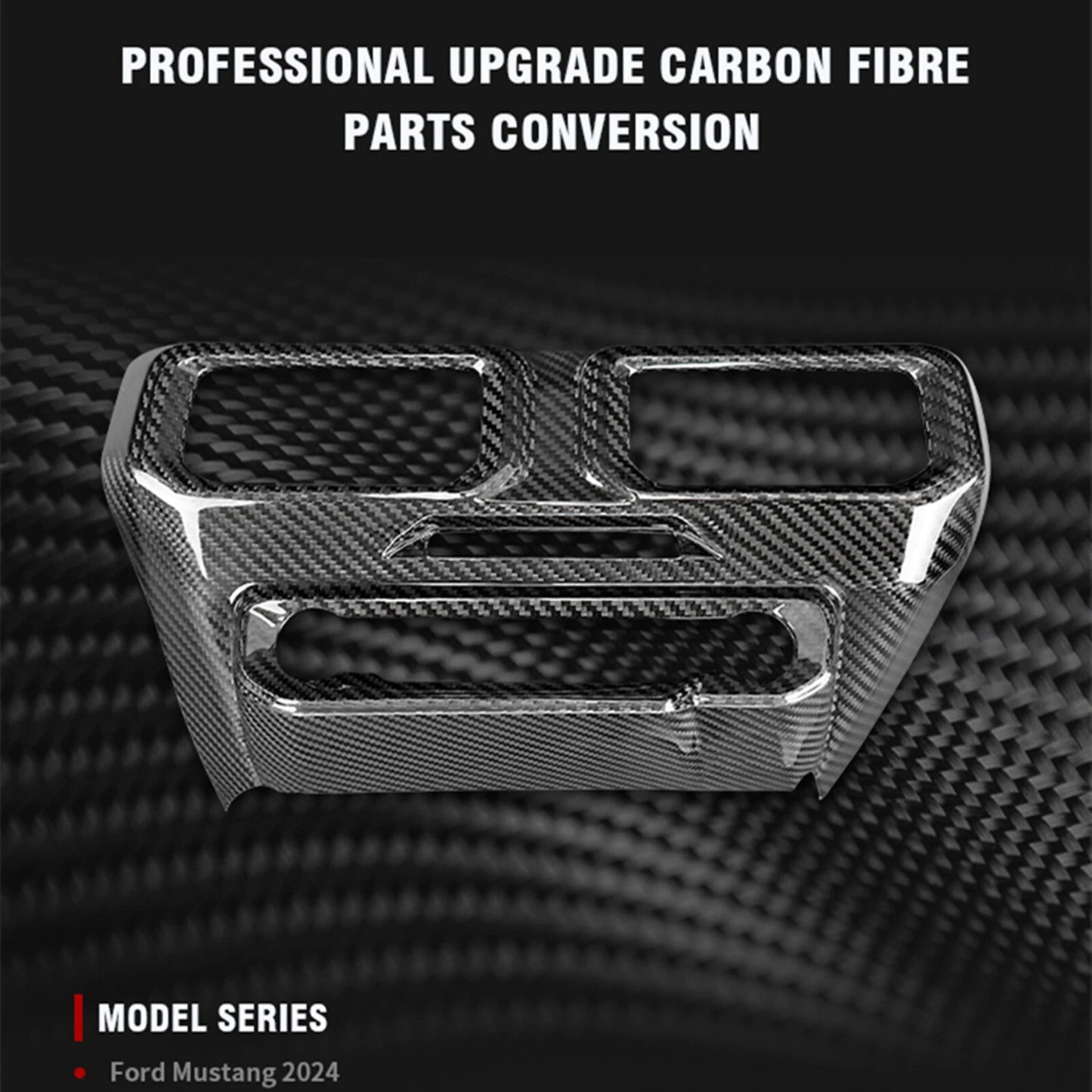 Center Console Air Vent Trim for Ford Mustang (2024-2025) Carbon Fiber