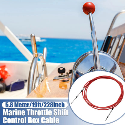 2 x Marine Throttle Shift Control Box Cable Red Steel for Make Model