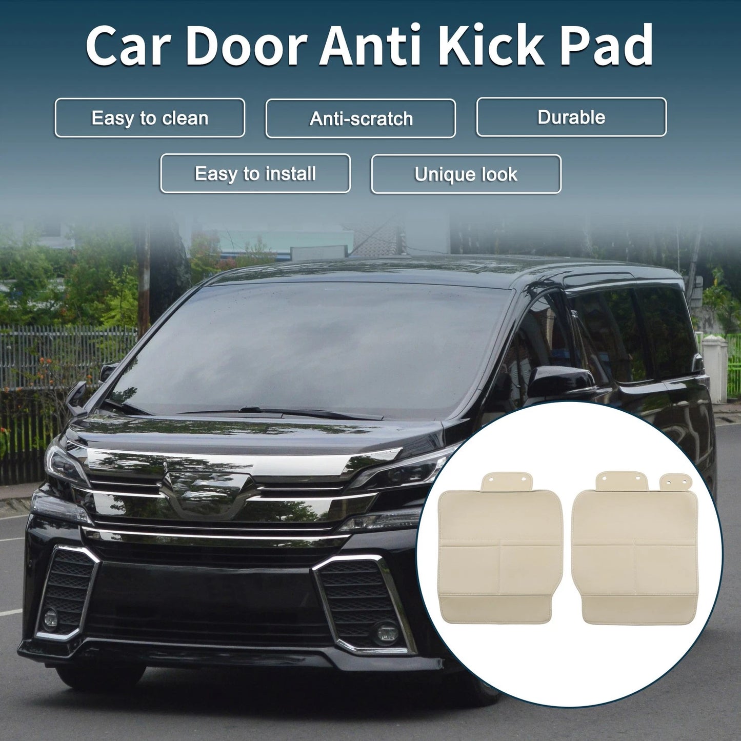 Car Door Anti Kick Pad Sticker 2x for Toyota Vellfire Alphard 40 Series (2015–2023)