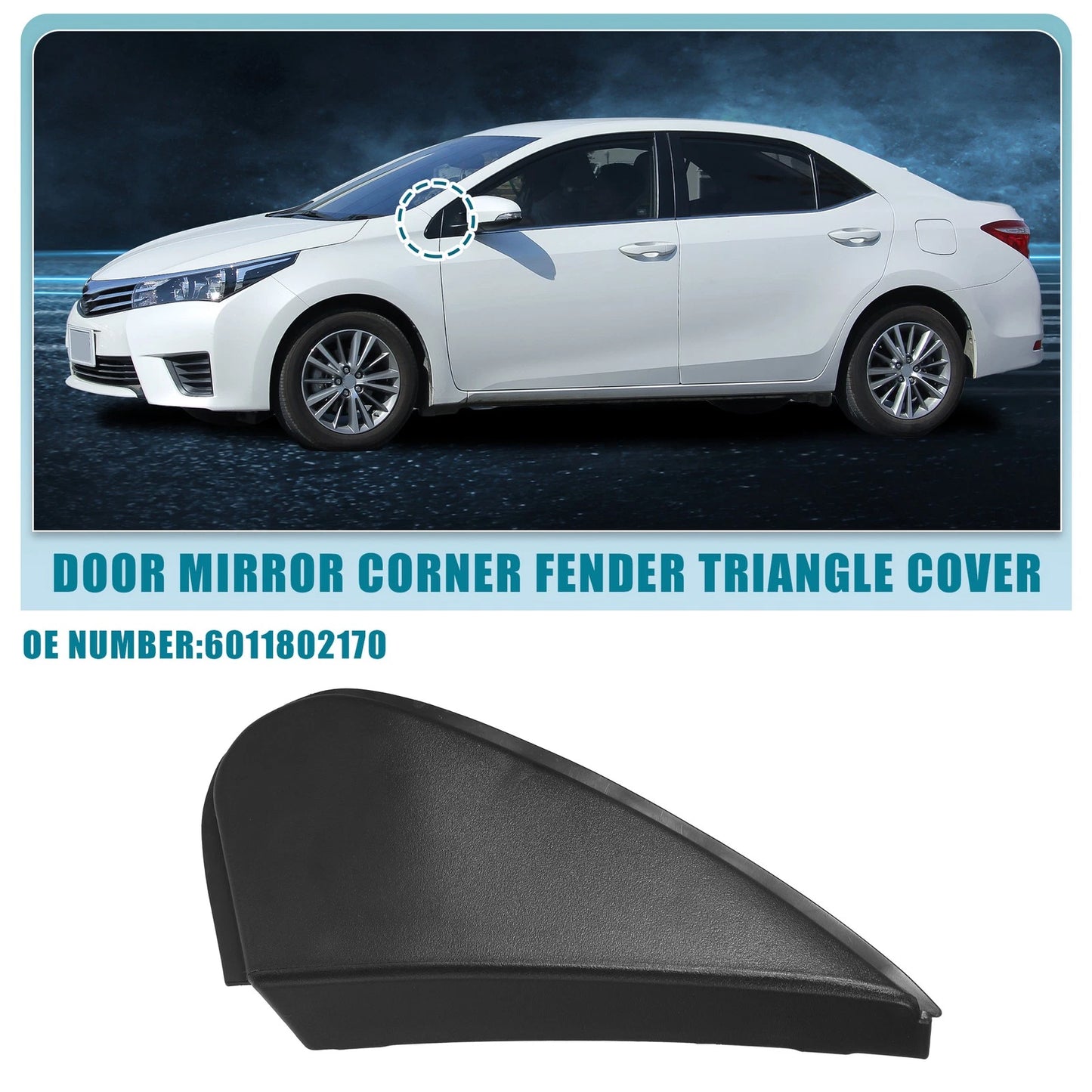 Left Car Mirror Corner Fender Triangle Cover for Toyota Corolla