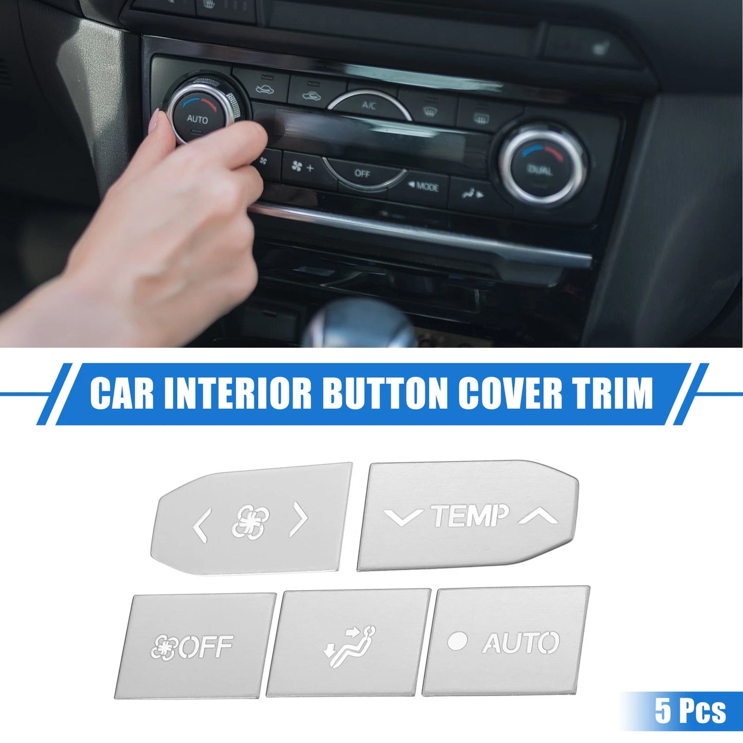 5 Pcs AC Control Switch Button Covers for Toyota Highlander (2014-2019)