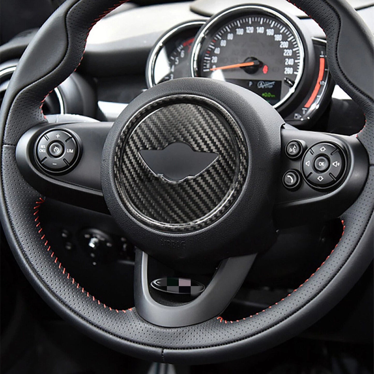 Carbon Fiber Steering Wheel Center Cover for Mini F54 F55 F56 F57 F60 (19-20)