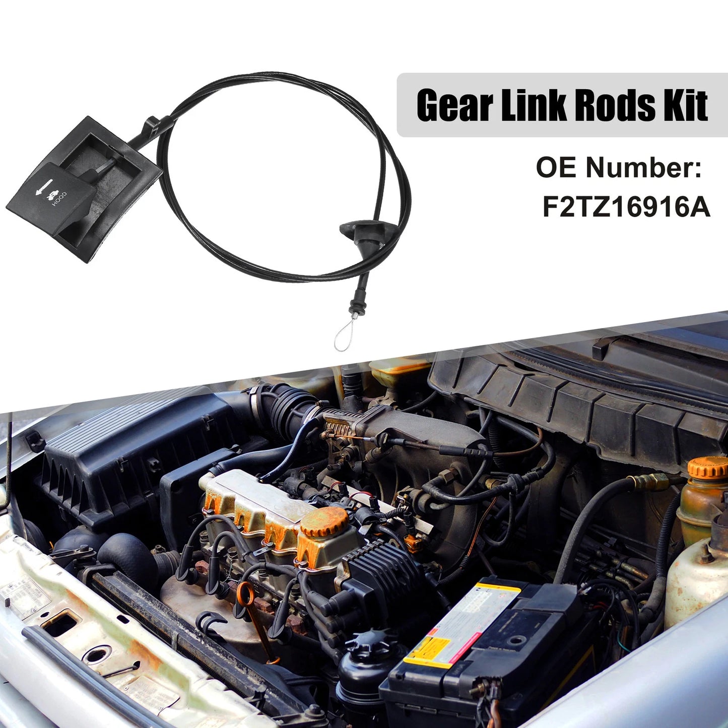 Front Hood Latch Release Cable for Ford F350 (1992-1997)