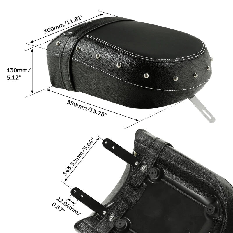 Rear Black Leather Passenger Seat for Indian Springfield (2016-2020)