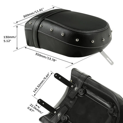 Rear Black Leather Passenger Seat for Indian Springfield (2016-2020)
