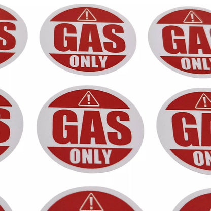 Gas Only Sticker Decal Label for Truck - Weatherproof Vinyl