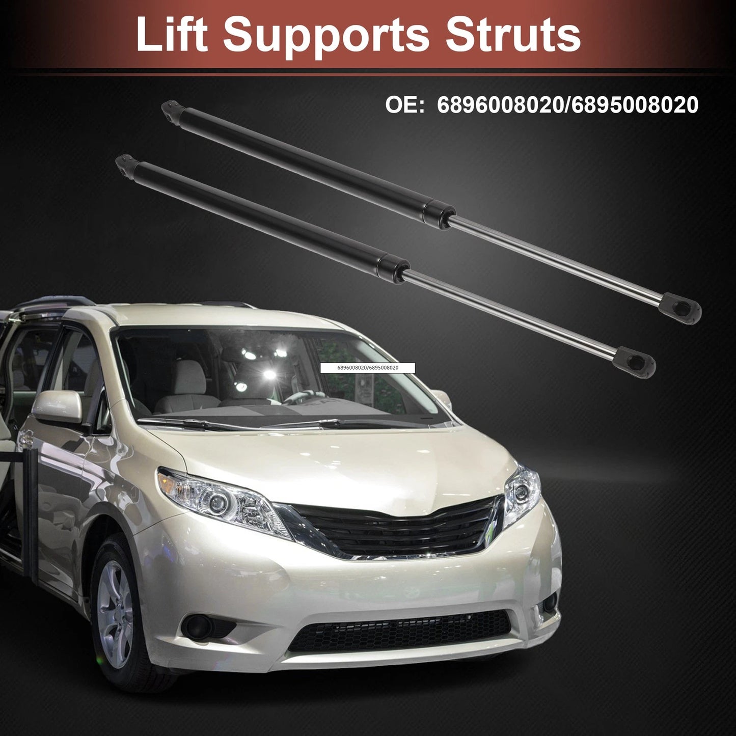 2 x Rear Hatch Lift Supports Gas Struts for Toyota Sienna (2011–2017)