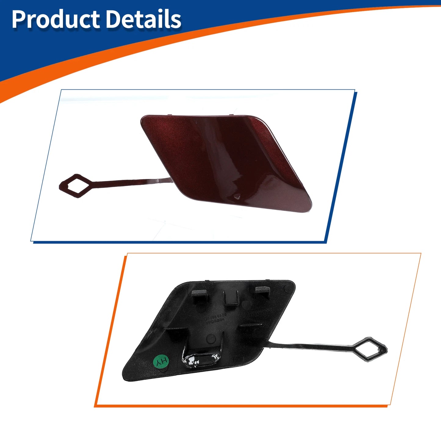 Front Bumper Tow Hook Cap for Mercedes-Benz C250 (2012-2015) - Dark Red