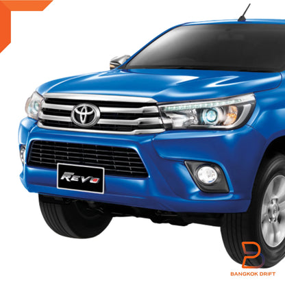 Black Fog Lamp Cover Chrome Trim for Toyota Hilux Ute (2015-2020)