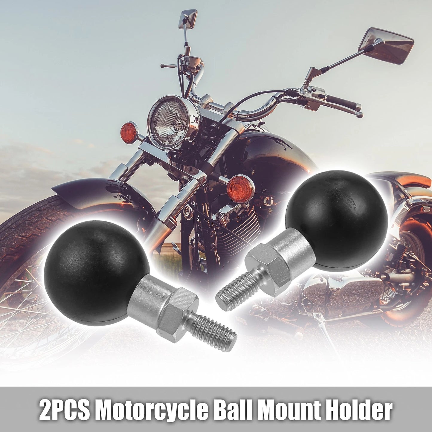 2pcs 25mm Motorcycle Ball Mount Holder Ball Adapter with M6 Bolt for Make Model