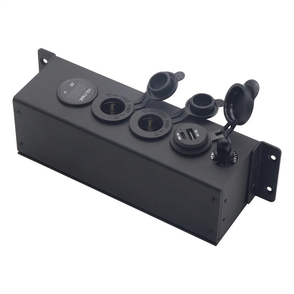 12V/24V Control Box w/ Power Socket USB & TYPE-C for Anderson Plug Connector