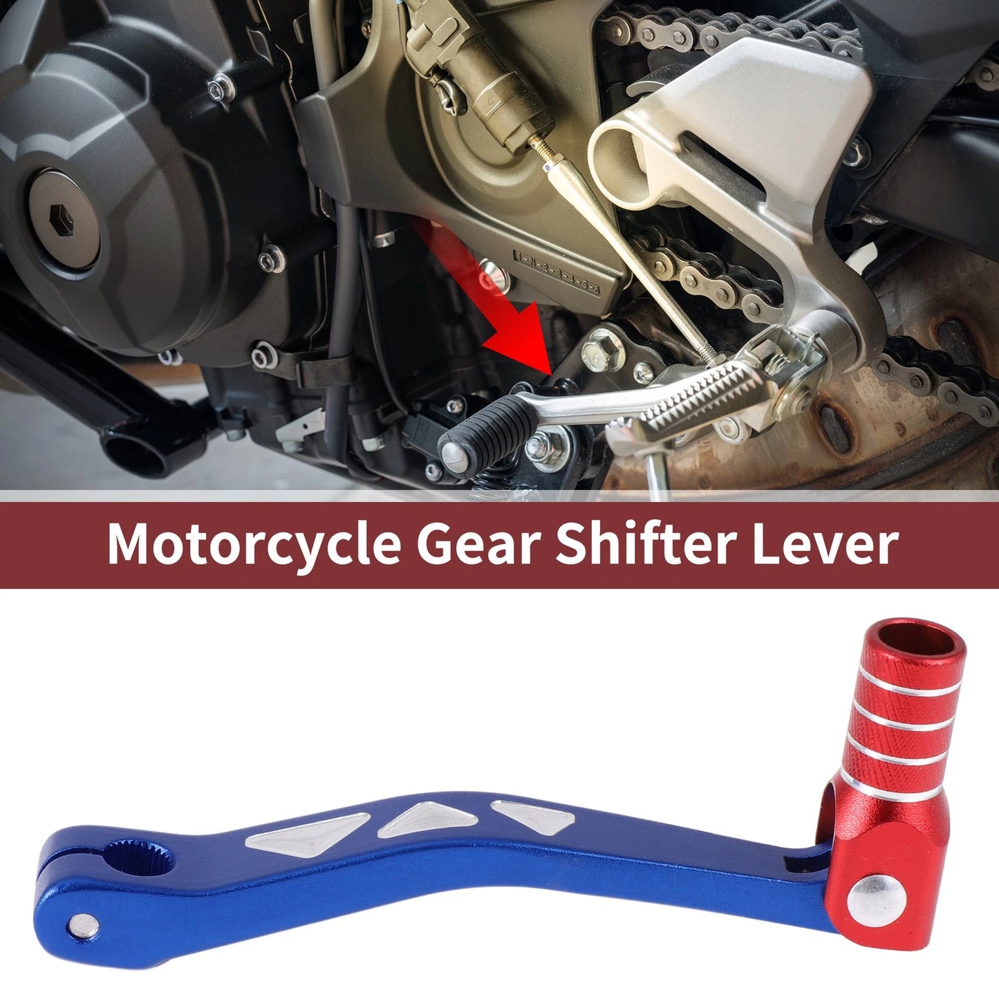 Folding Gear Shifter Levers for Yamaha TTR 50cc Blue Lever Red Head