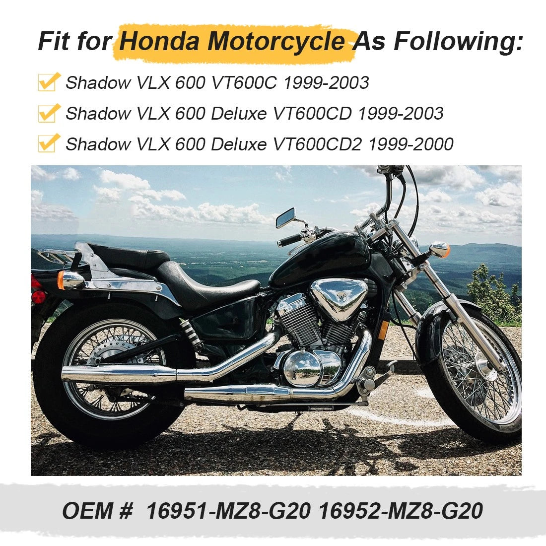 Fuel Tank Hoses for Honda Shadow VT600 VLX Deluxe (1993–2003)