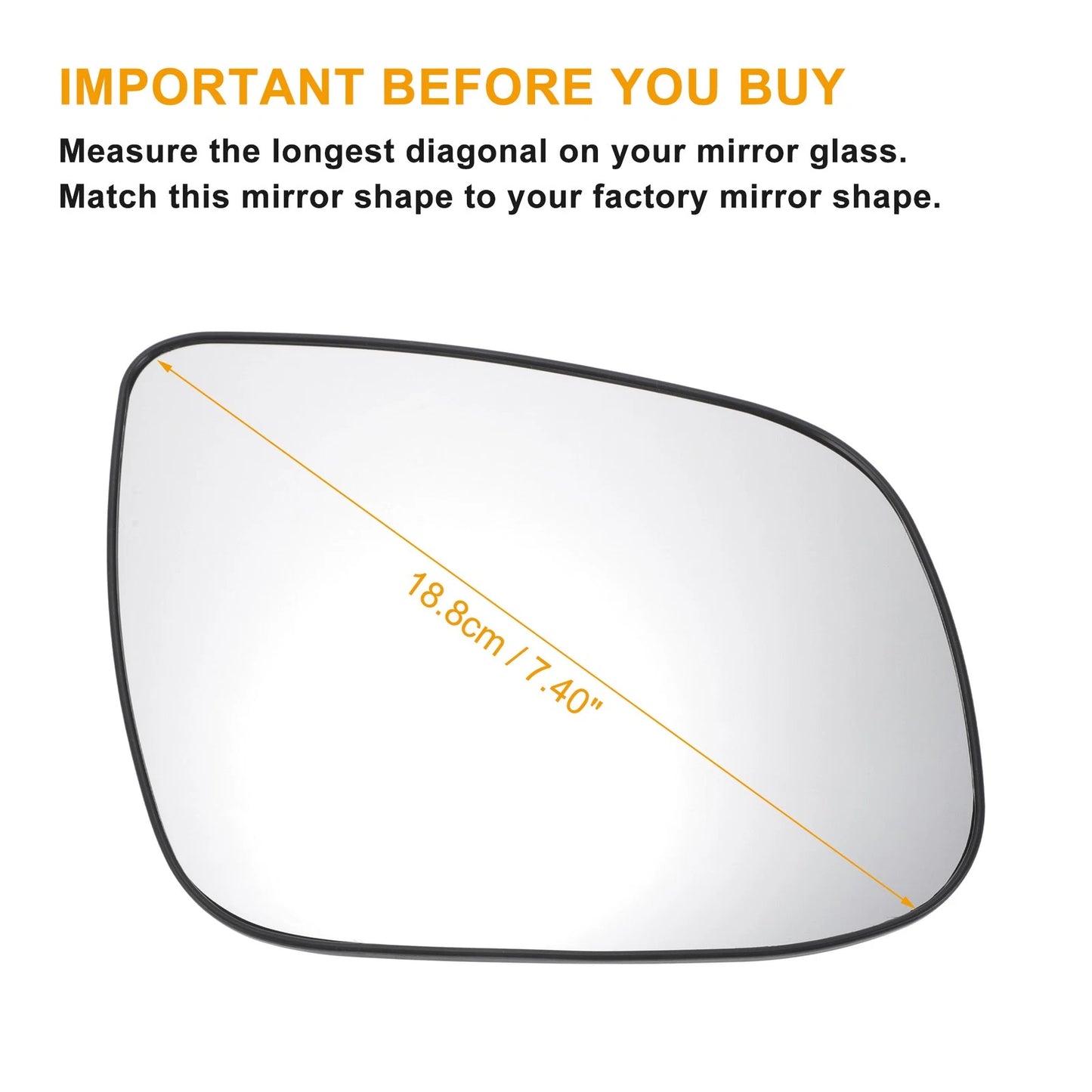 Right Side Heated White Mirror Glass for KIA Ceed (2009-2012)