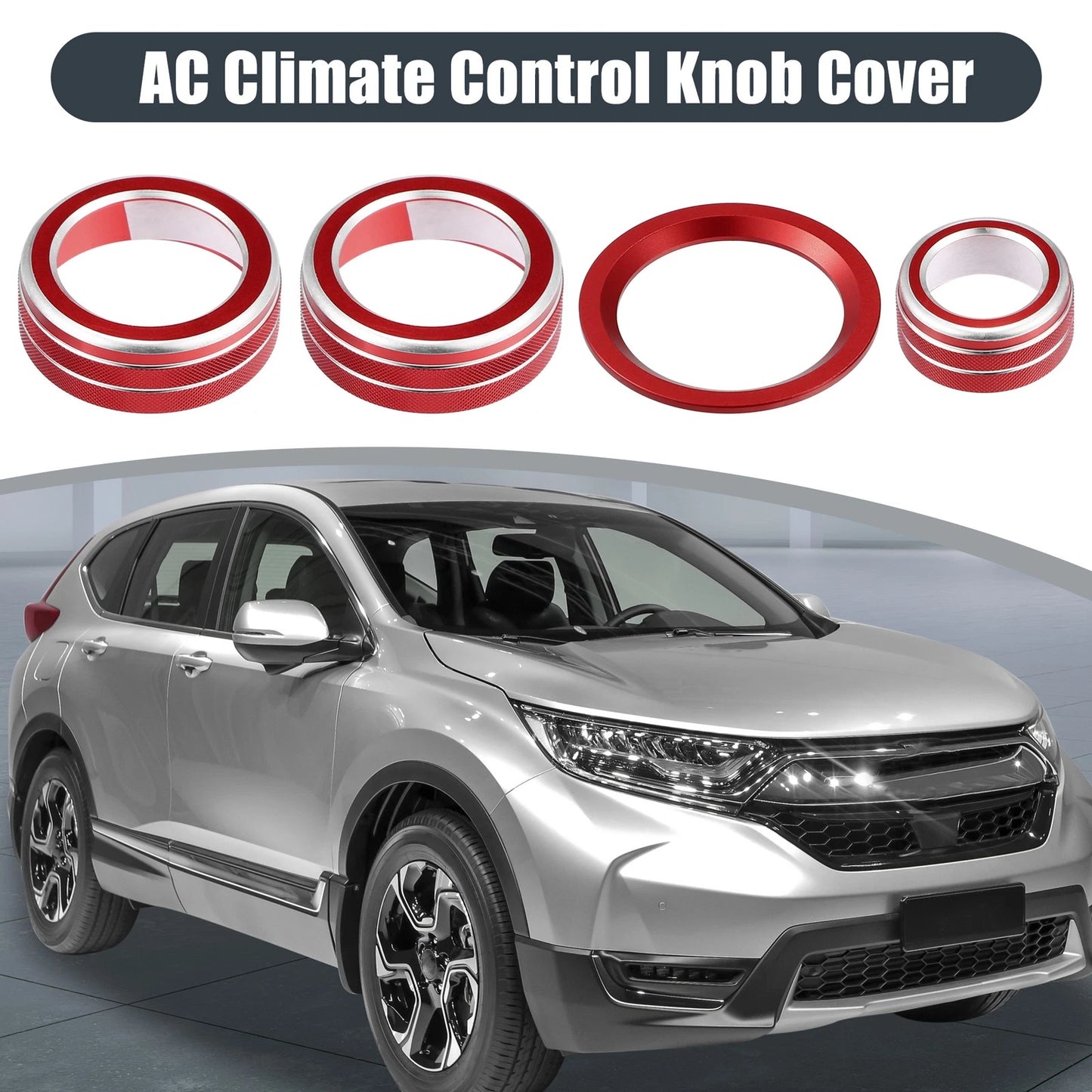 4pcs AC Knob Covers for Honda CR-V 2017-2021 Red