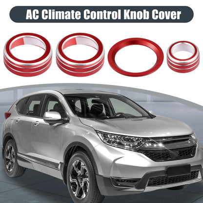 4pcs AC Knob Covers for Honda CR-V 2017-2021 Red